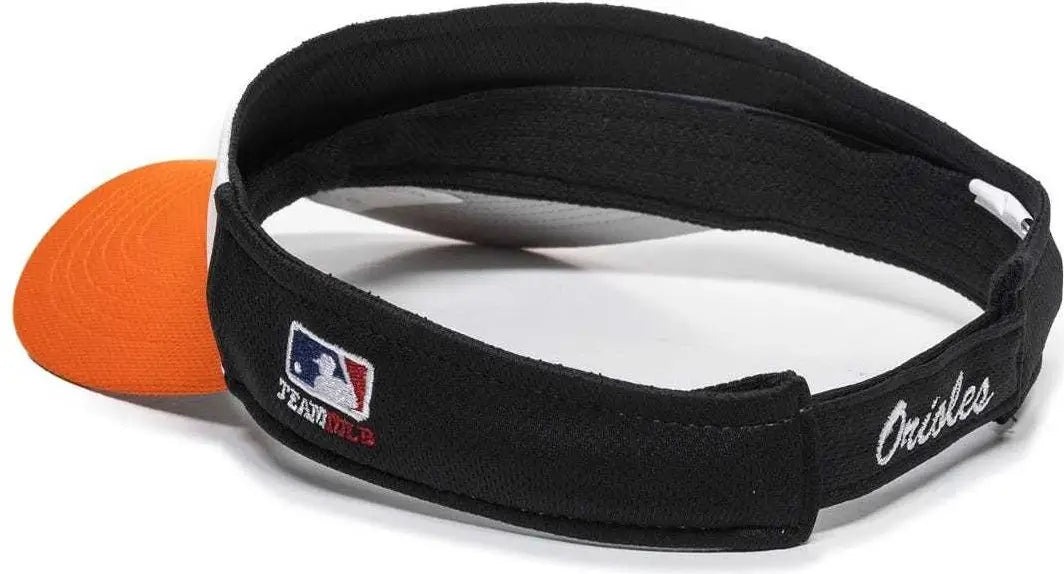OC Sports MLB-185 Traditional Visor - Baltimore Orioles - White Black Orange / One Size Fits Most