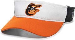OC Sports MLB-185 Traditional Visor - Baltimore Orioles - White Black Orange / One Size Fits Most