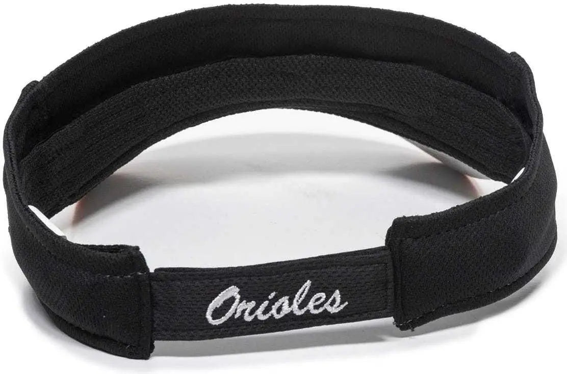 OC Sports MLB-185 Traditional Visor - Baltimore Orioles - White Black Orange / One Size Fits Most