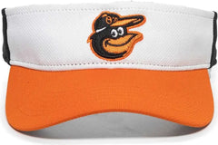 OC Sports MLB-185 Traditional Visor - Baltimore Orioles - White Black Orange / One Size Fits Most