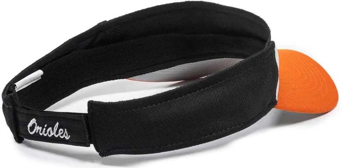 OC Sports MLB-185 Traditional Visor - Baltimore Orioles - White Black Orange / One Size Fits Most