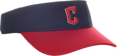 OC Sports MLB-185 Traditional Visor - Cleveland Guardians - Black Red / One Size Fits Most