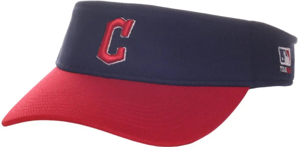 OC Sports MLB-185 Traditional Visor - Cleveland Guardians - Black Red / One Size Fits Most