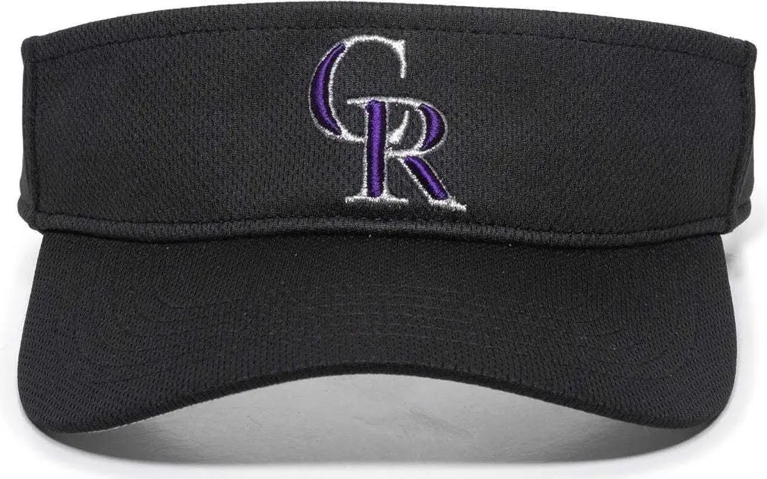 OC Sports MLB-185 Traditional Visor - Colorado Rockies - Black / One Size Fits Most