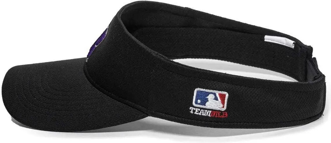 OC Sports MLB-185 Traditional Visor - Colorado Rockies - Black / One Size Fits Most