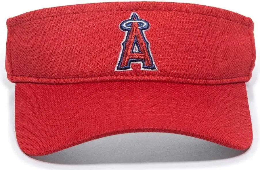 OC Sports MLB-185 Traditional Visor - Los Angeles Angels - Red / One Size Fits Most