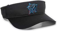 OC Sports MLB-185 Traditional Visor - Miami Marlins - Black / One Size Fits Most