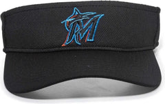 OC Sports MLB-185 Traditional Visor - Miami Marlins - Black / One Size Fits Most