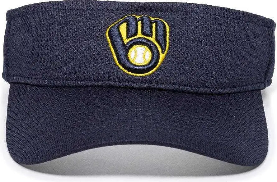 OC Sports MLB-185 Traditional Visor - Milwaukee Brewers - Navy / One Size Fits Most