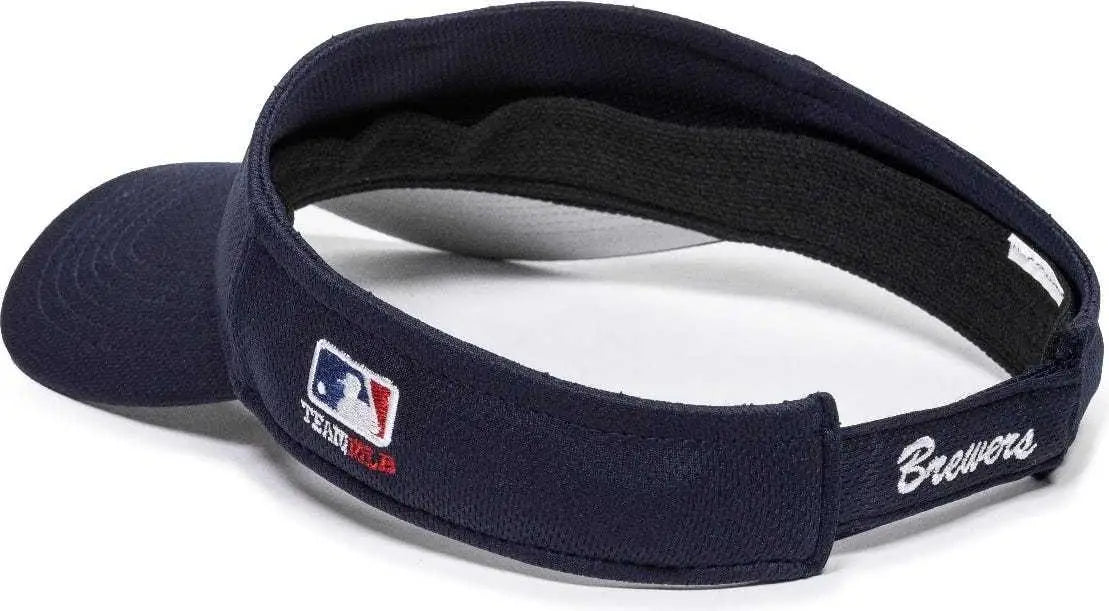 OC Sports MLB-185 Traditional Visor - Milwaukee Brewers - Navy / One Size Fits Most