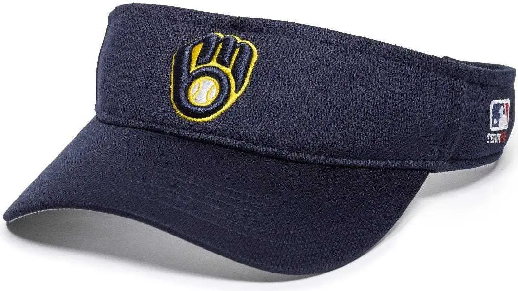 OC Sports MLB-185 Traditional Visor - Milwaukee Brewers - Navy / One Size Fits Most