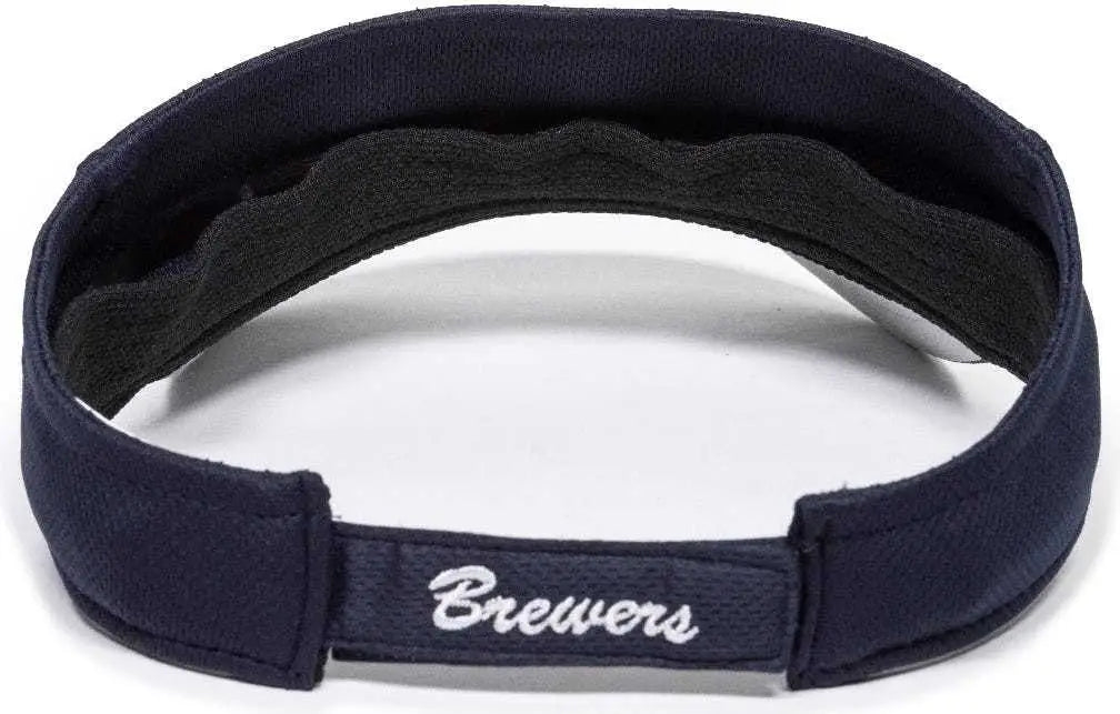 OC Sports MLB-185 Traditional Visor - Milwaukee Brewers - Navy / One Size Fits Most
