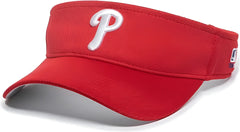 OC Sports MLB-185 Traditional Visor - Philadelphia Phillies - Red / One Size Fits Most