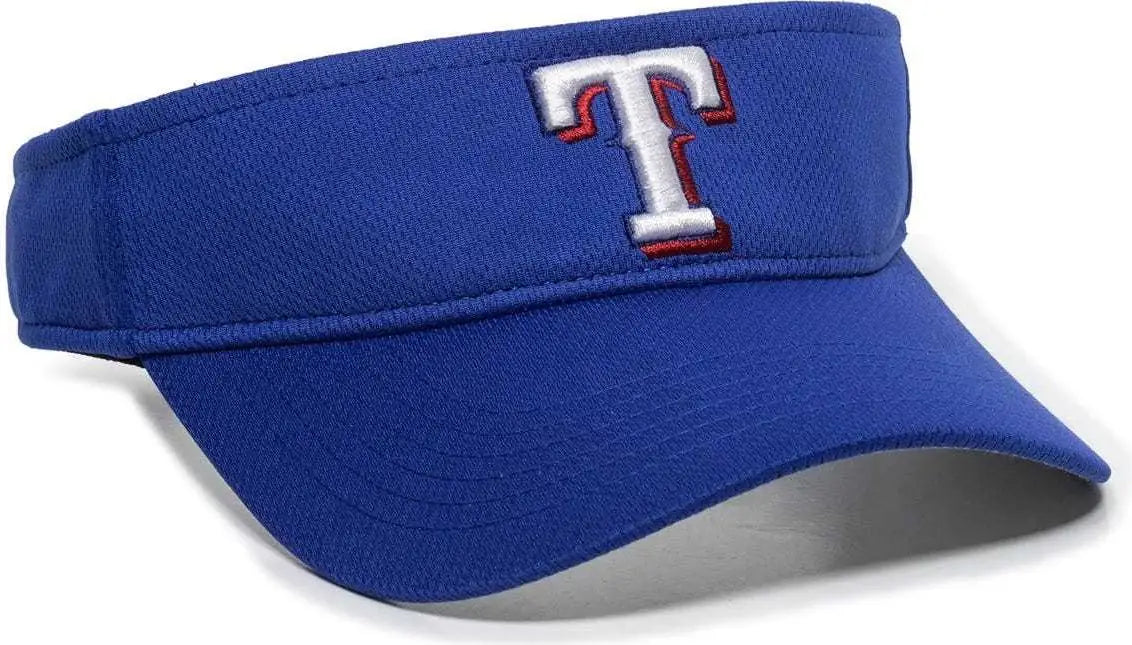 OC Sports MLB-185 Traditional Visor - Texas Rangers - Royal / One Size Fits Most