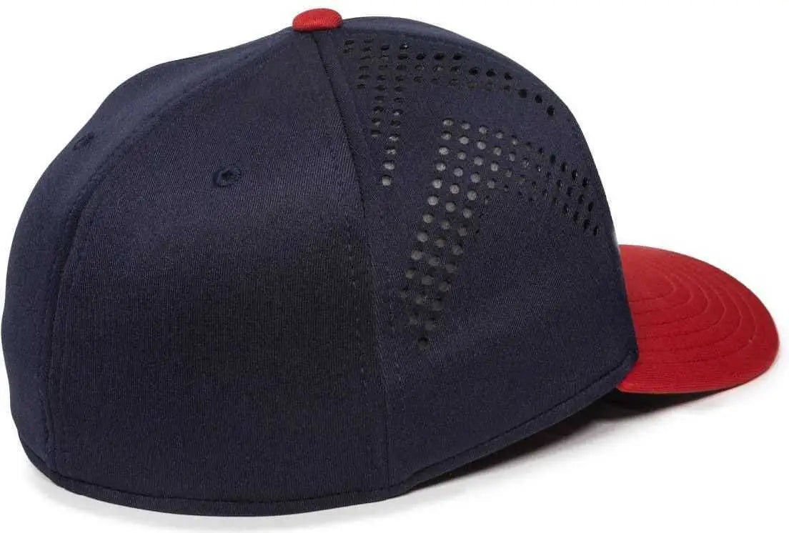 OC Sports MLB-600 Perforated Stretchfit Baseball Cap - Atlanta Braves