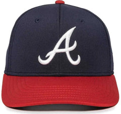 OC Sports MLB-600 Perforated Stretchfit Baseball Cap - Atlanta Braves