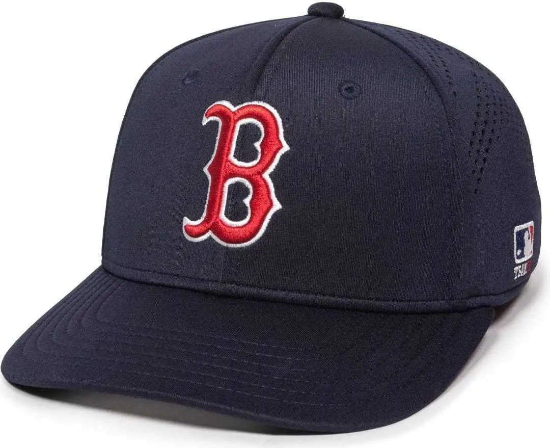 OC Sports MLB-600 Perforated Stretchfit Baseball Cap - Boston Red Sox