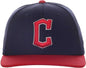 OC Sports MLB-600 Perforated Stretchfit Baseball Cap - Cleveland Guardians - Navy Red / S/M