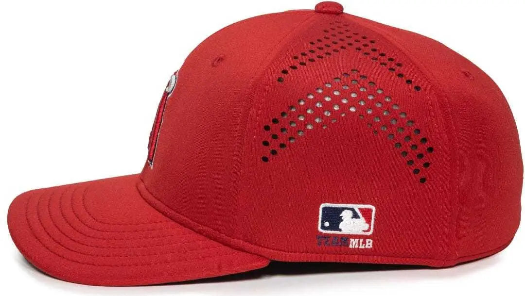 OC Sports MLB-600 Perforated Stretchfit Baseball Cap - Los Angeles Angels