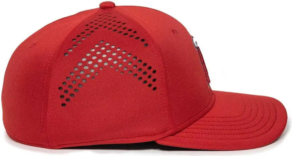 OC Sports MLB-600 Perforated Stretchfit Baseball Cap - Los Angeles Angels