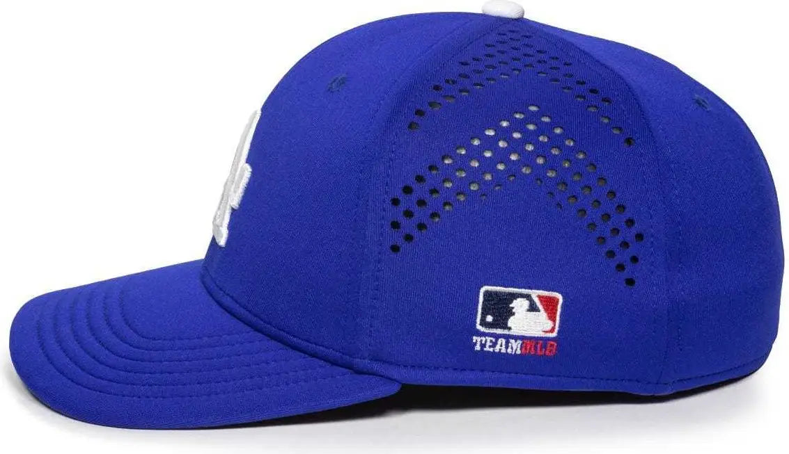 OC Sports MLB-600 Perforated Stretchfit Baseball Cap - Los Angeles Dodgers