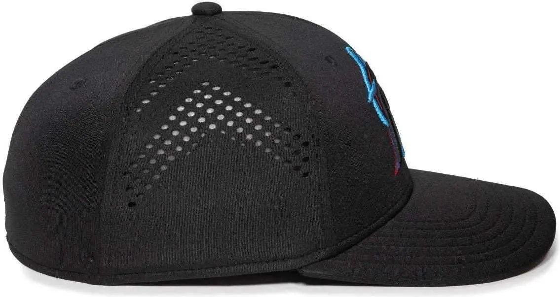 OC Sports MLB-600 Perforated Stretchfit Baseball Cap - Miami Marlins