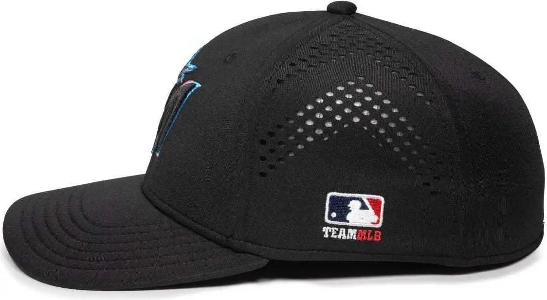 OC Sports MLB-600 Perforated Stretchfit Baseball Cap - Miami Marlins