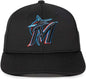 OC Sports MLB-600 Perforated Stretchfit Baseball Cap - Miami Marlins - Black / S/M