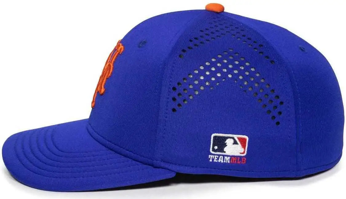 OC Sports MLB-600 Perforated Stretchfit Baseball Cap - New York Mets