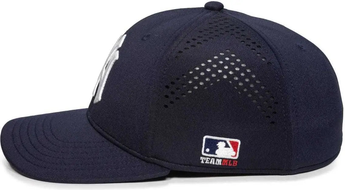 OC Sports MLB-600 Perforated Stretchfit Baseball Cap - New York Yankees