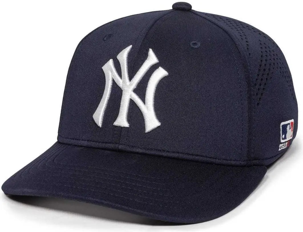 OC Sports MLB-600 Perforated Stretchfit Baseball Cap - New York Yankees