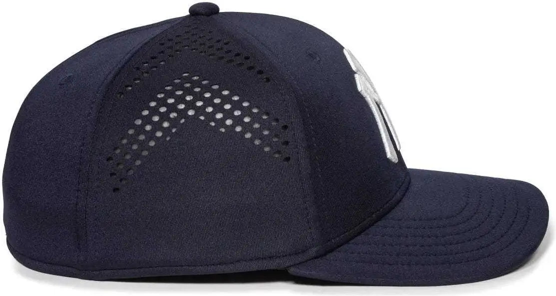OC Sports MLB-600 Perforated Stretchfit Baseball Cap - New York Yankees