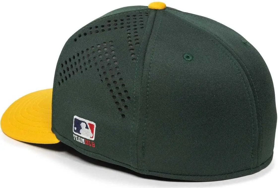 OC Sports MLB-600 Perforated Stretchfit Baseball Cap - Oakland Athletics