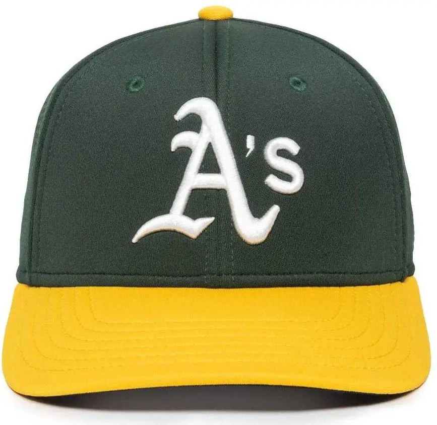 OC Sports MLB-600 Perforated Stretchfit Baseball Cap - Oakland Athletics