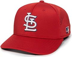 OC Sports MLB-600 Perforated Stretchfit Baseball Cap - St. Louis Cardinals