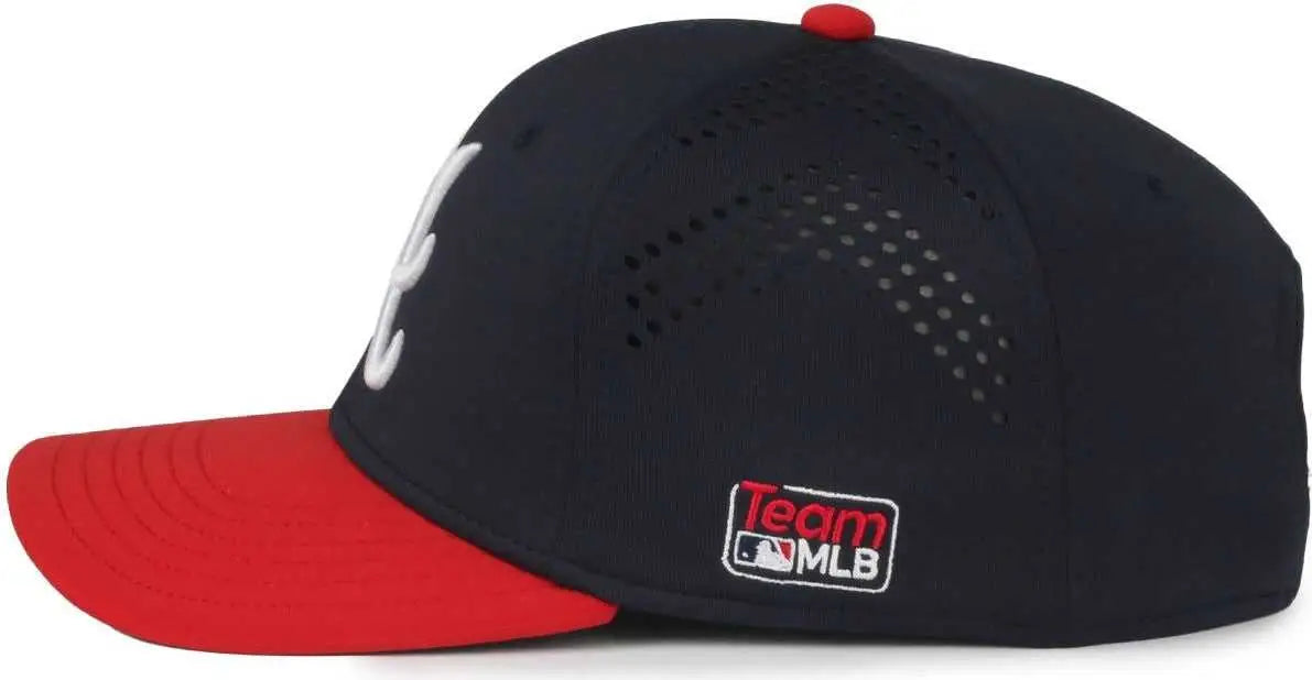 OC Sports MLB-650 Performance Snapback Baseball Cap - Atlanta Braves - Navy Red / One Size Fits Most