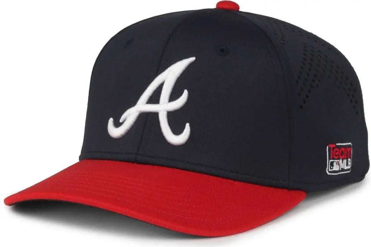 OC Sports MLB-650 Performance Snapback Baseball Cap - Atlanta Braves - Navy Red / One Size Fits Most