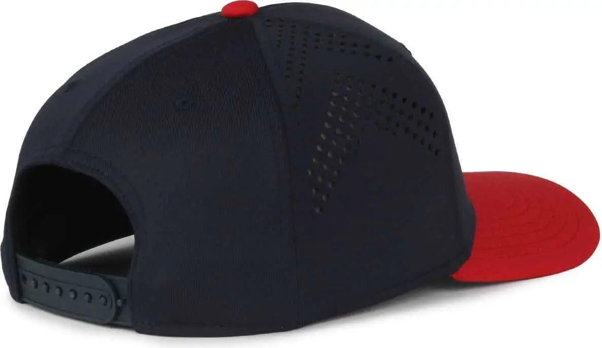 OC Sports MLB-650 Performance Snapback Baseball Cap - Atlanta Braves - Navy Red / One Size Fits Most