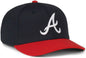 OC Sports MLB-650 Performance Snapback Baseball Cap - Atlanta Braves - Navy Red / One Size Fits Most
