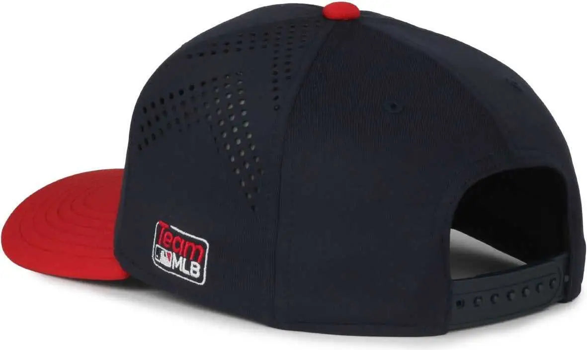 OC Sports MLB-650 Performance Snapback Baseball Cap - Atlanta Braves - Navy Red / One Size Fits Most