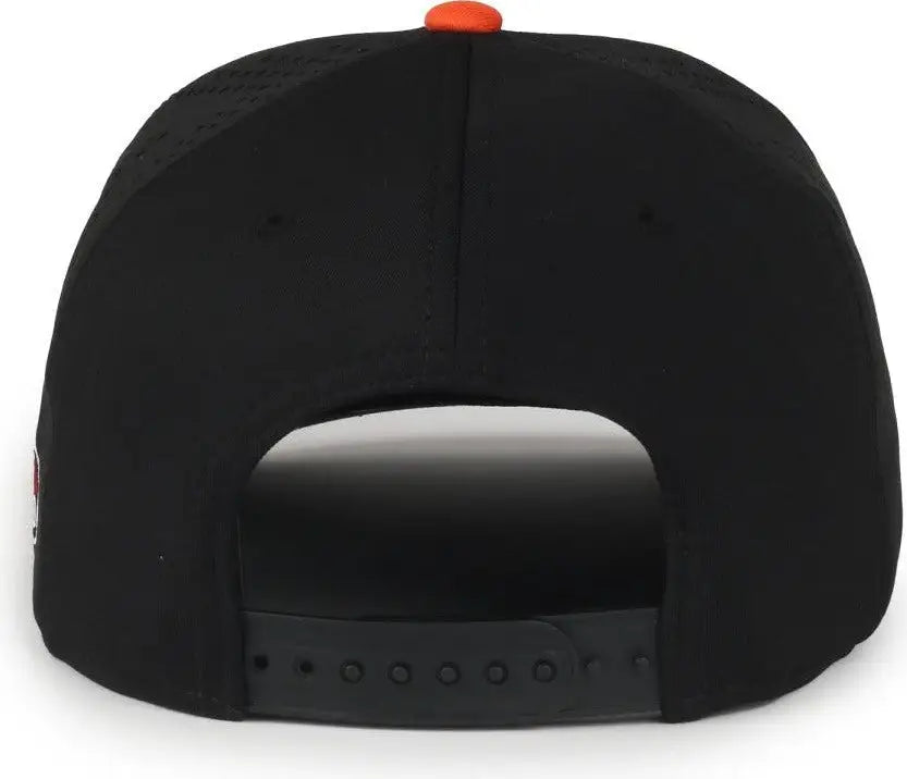 OC Sports MLB-650 Performance Snapback Baseball Cap - Baltimore Orioles - Black Orange / One Size Fits Most