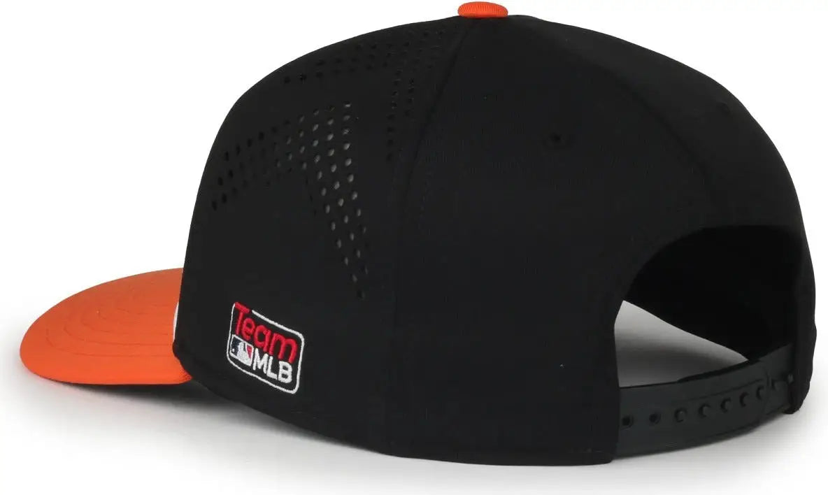 OC Sports MLB-650 Performance Snapback Baseball Cap - Baltimore Orioles - Black Orange / One Size Fits Most
