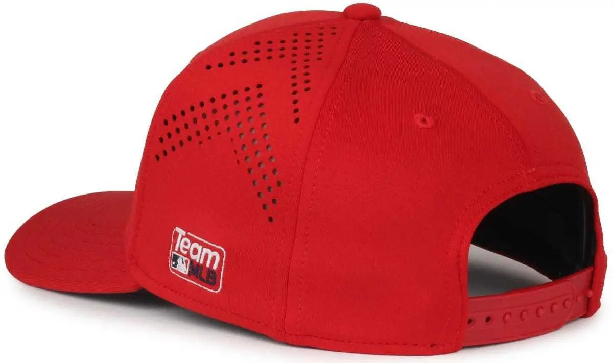 OC Sports MLB-650 Performance Snapback Baseball Cap - Cincinnati Reds Red - Navy Red / One Size Fits Most