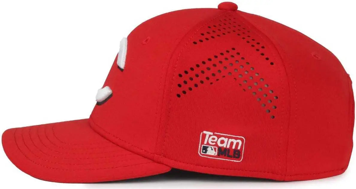OC Sports MLB-650 Performance Snapback Baseball Cap - Cincinnati Reds Red - Navy Red / One Size Fits Most