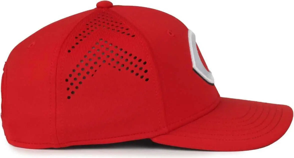 OC Sports MLB-650 Performance Snapback Baseball Cap - Cincinnati Reds Red - Navy Red / One Size Fits Most