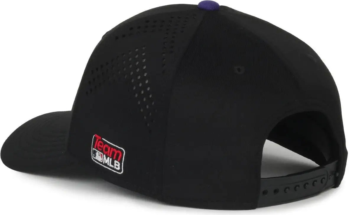 OC Sports MLB-650 Performance Snapback Baseball Cap - Colorado Rockies - Black / One Size Fits Most