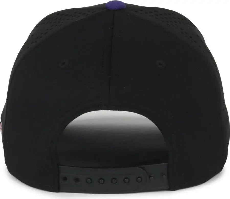OC Sports MLB-650 Performance Snapback Baseball Cap - Colorado Rockies - Black / One Size Fits Most