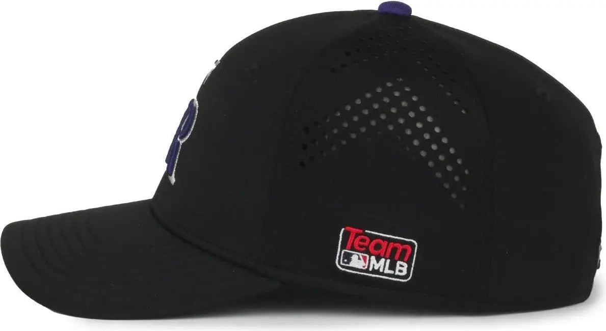 OC Sports MLB-650 Performance Snapback Baseball Cap - Colorado Rockies - Black / One Size Fits Most