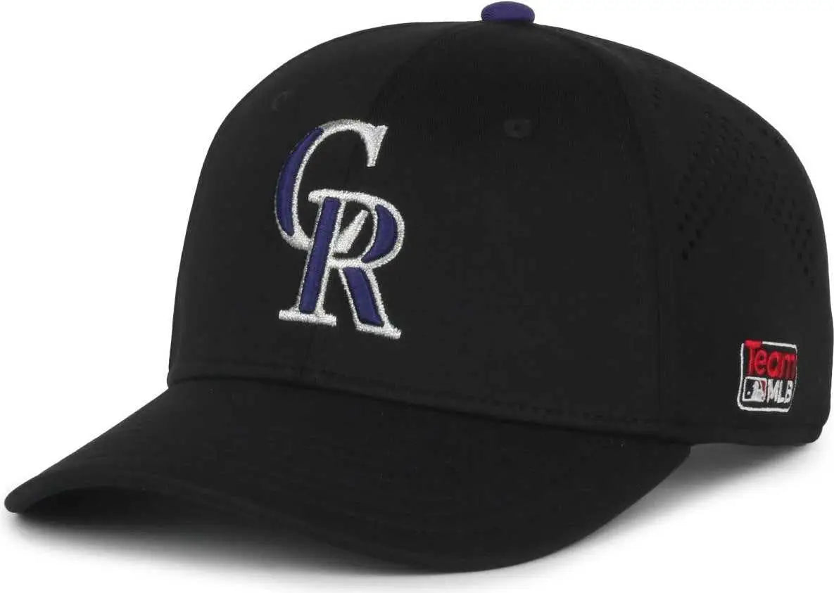 OC Sports MLB-650 Performance Snapback Baseball Cap - Colorado Rockies - Black / One Size Fits Most
