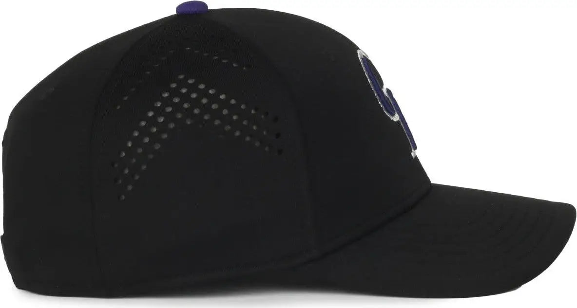OC Sports MLB-650 Performance Snapback Baseball Cap - Colorado Rockies - Black / One Size Fits Most
